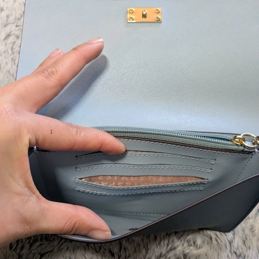 NEW Kate Spade Mollie Wristlet Wallet Blue Leather Putnam Drive